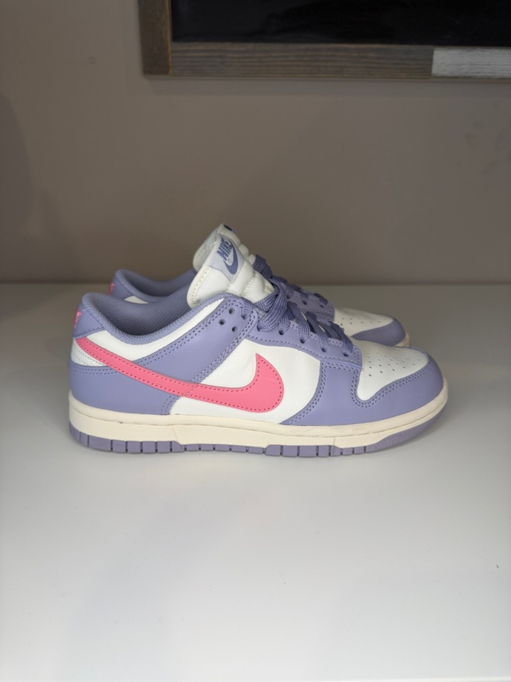 Nike Low-Top Sneakers Lavender White with Pink Swoosh
